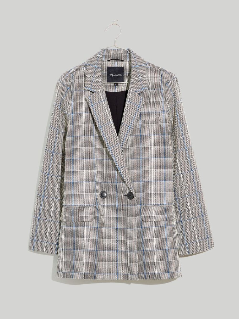Madewell Caldwell Double Breasted Blazer Palmyra Plaid SMALL